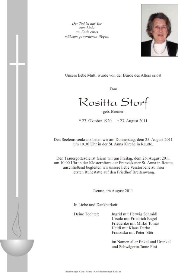 Rositta Storf